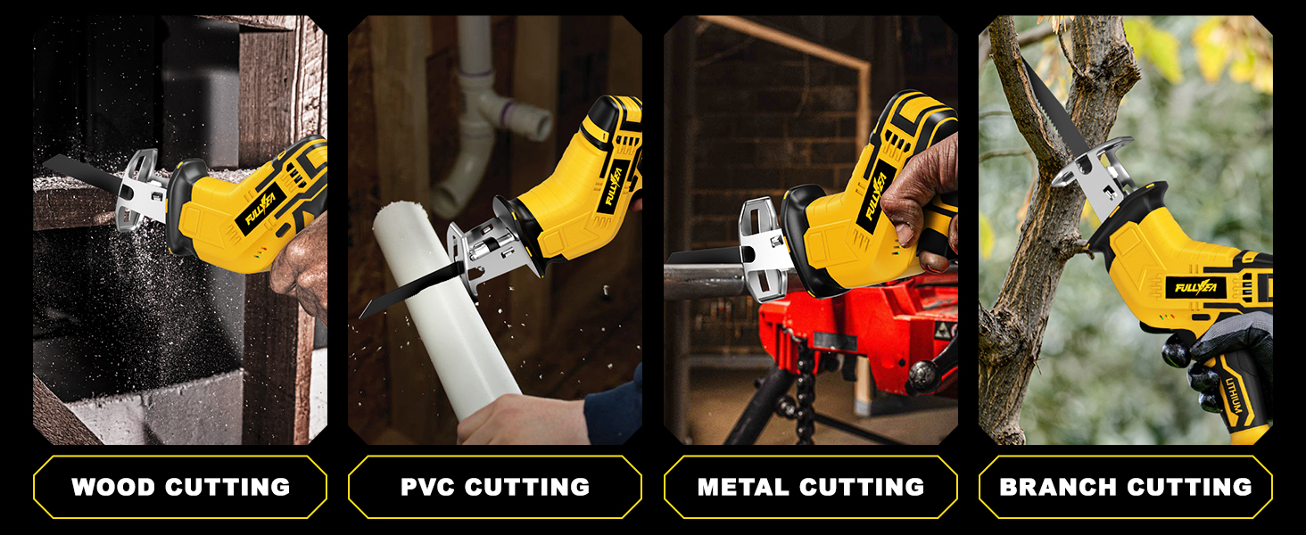Battery Powered Reciprocating Saws for Cutting Wood PVC Pipe