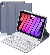 BORIYUAN iPad Mini 6 Keyboard Case 2021, Detachable Wireless Bluetooth Keyboard Slim Folio Smart ...