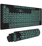 Periodic Table of The Elements Black White Green Mouse Pad XL Extended Desk Mat, Non Slip Rubber ...