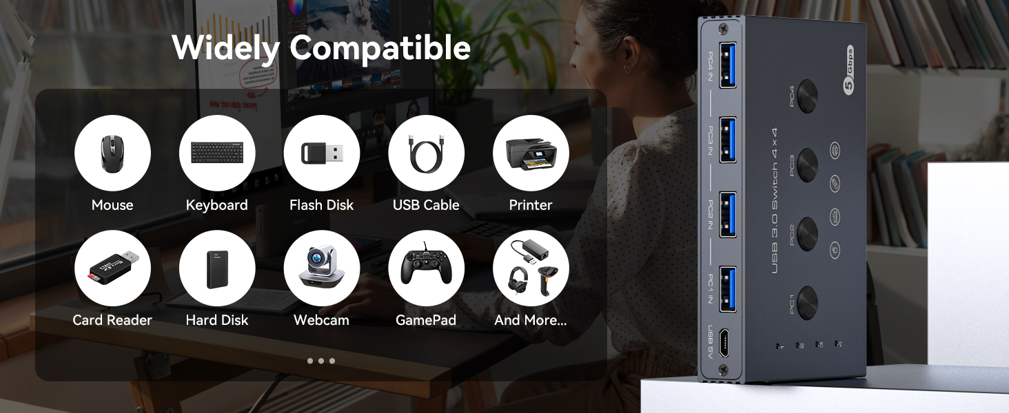 usb 3.0 switch 4 computers 4 Port USB Switcher usb switch 4×4 usb switcher with remote