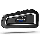 THOKWOK Motorcycle Bluetooth Headset Up to 3 Riders, TK-X2 1000m Helmet Bluetooth Intercom with N...