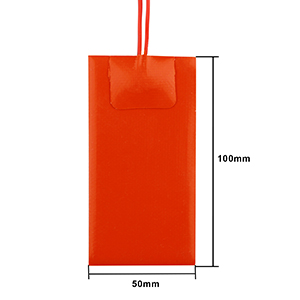 12V 15W Silicone Rubber Heating Mat 50mm X 100mm