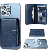 Bocasal for MagSafe Wallet Magnetic Card Holder, RFID Blocking Leather Card Slots for iPhone 14/1...