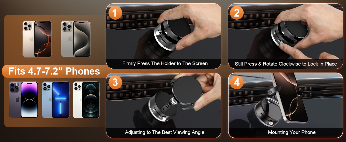 vacuum phone holder magnet