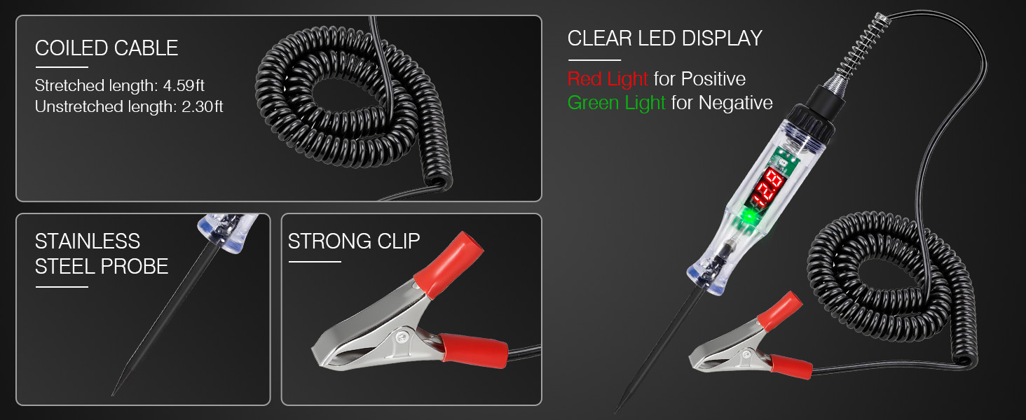 automotive circuit fault probe tester