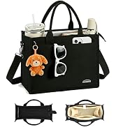 Aosbos Canvas Tote Bag for Women With Zipper,Laptop Compartments-Large Everyday Purse With Water ...