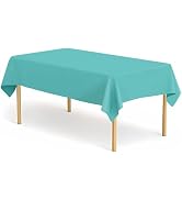 CINSOEN 2 Pack Aqua Tablecloth Plastic Rectangle Table Covers PEVA Aqua Plastic Table Cloths for ...