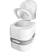 mupera 6.4 Gallon Portable Toilet - Double-outlet Portable Camping RV Toilet with Level Indicator...