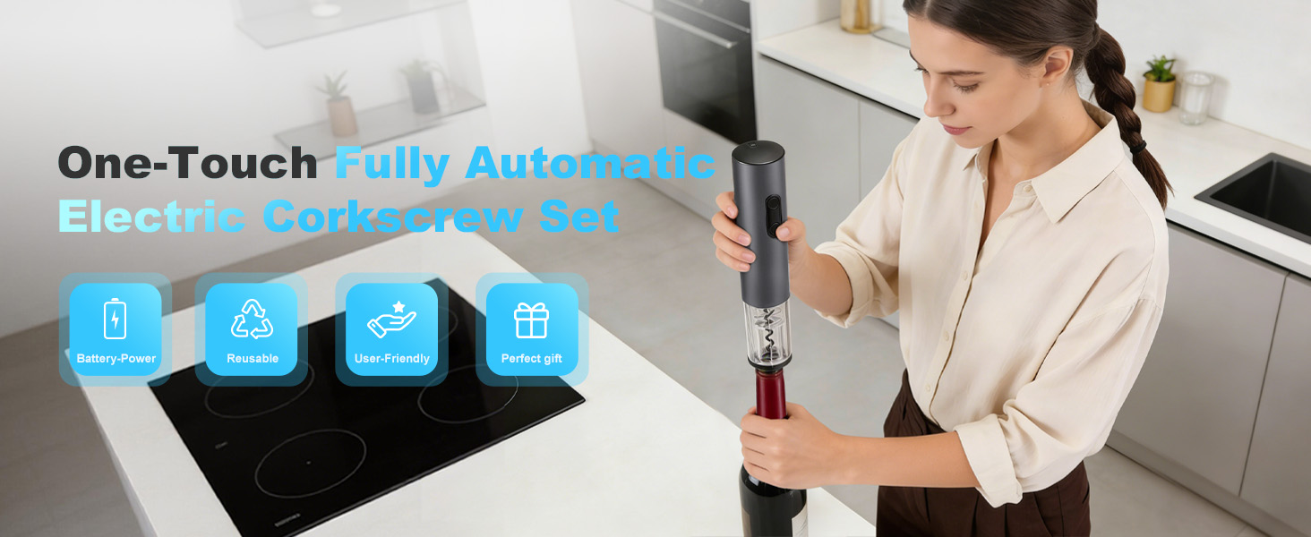 onet-touch fully automatic electric corkscrew set