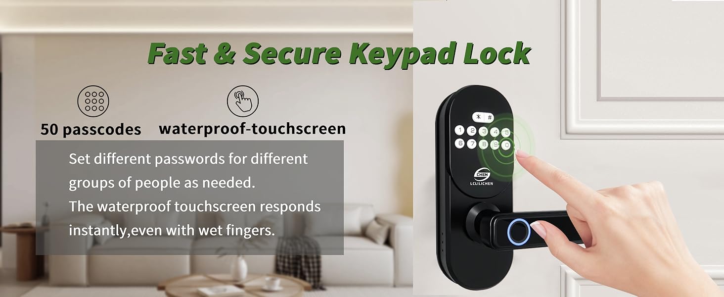 outdoor key pad door lock with handle