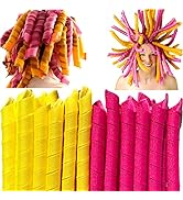 50 Pcs Heatless Spiral Hair Curlers 22inch Magic No Heat Hair Curls For Long Hair 6Pcs Styling Ho...