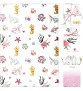 Ocean Tissue Paper, Pastel Watercolor Gift Wrapping Tissue Paper for Gift Bags - Fish Seahorse Se...