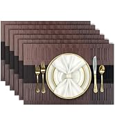Aofmee Placemats, Place Mats Set of 6, Heat Resistant Table Placemats, Washable PVC Table Mats, W...