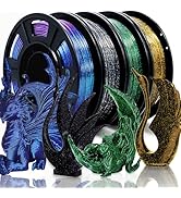 RepRapper PLA Filament, Glitter Multicolor Mixed 250g*4 Sample Pack, Glow in The Dark Sparkle Las...
