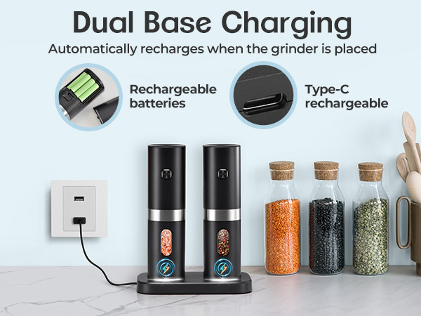Electric Salt and Pepper Grinder Set