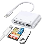 SD Card Reader for iPhone 4 in 1 Lightning to Memory Card Reader SD/TF Card Adapter with Charging...
