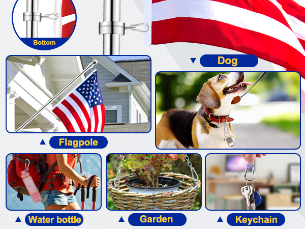 Flag Pole Ring Replacement Carabiner Clips | Aluminum Alloy Flag Pole Clip Spring Snap Hooks
