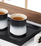 ZENS Vintage Japanese Teapot, 33.8 oz Gradient Embossed Ceramic Loose Leaf Teapot with Built-in F...