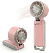 Tigbrother Portable Handheld Fan,Turbo Personal Rechargeable Fan with Ice-Cooling Plate &amp; Digital...