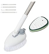 CQT 2 in 1 Bathroom Cleaning Brush with Soap Dispenser 48" Long Handle Detachable Stiff Bristles ...