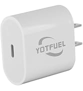 YOTFUEL 20W USB-C Power Adapter Fast Charger Block Wall Charger PD Charging Cube Wall Plug Portab...