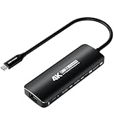 Guermok 6-in-1 USB C Capture Card HDMI Casting Hub, 4K@60 HDMI Output, PD3.0, 1000Mbps Ethernet, ...