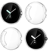 NANW 4-Pack Screen Protector Compatible with Google Pixel Watch Soft TPU Rugged Bumper Case Cover...