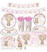 We Can Bearly Wait Bear Baby Shower Decorations, 142pcs Bear Baby Shower Plates and Napkins Set, ...