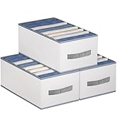 DonYeco 3 Pack Wardrobe Clothes Organizer, 8 Grids Closet Organizer for Jeans, Dimension 15-3/4" ...