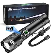 JAY-PARK High Lumen Flashlight - 1,000,000 Lumens, Rechargeable 5000mAh with LCD Display, Zoomabl...