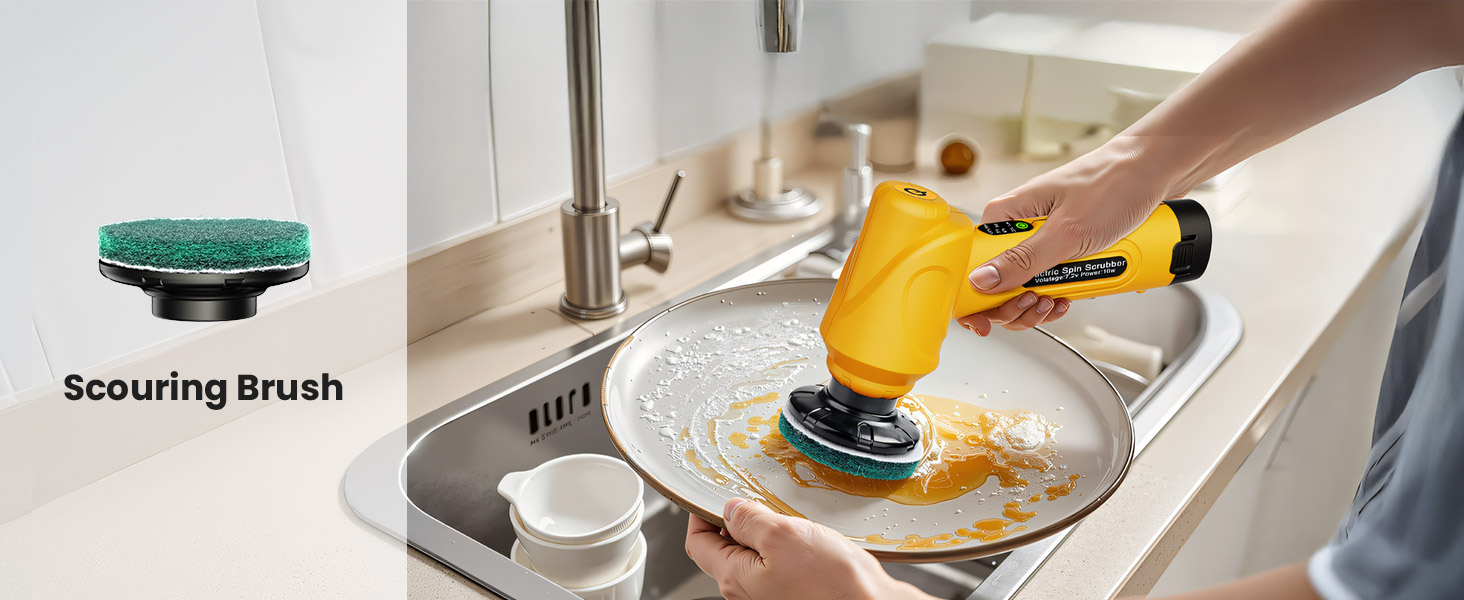 handheld scrubber with Scouring Brush