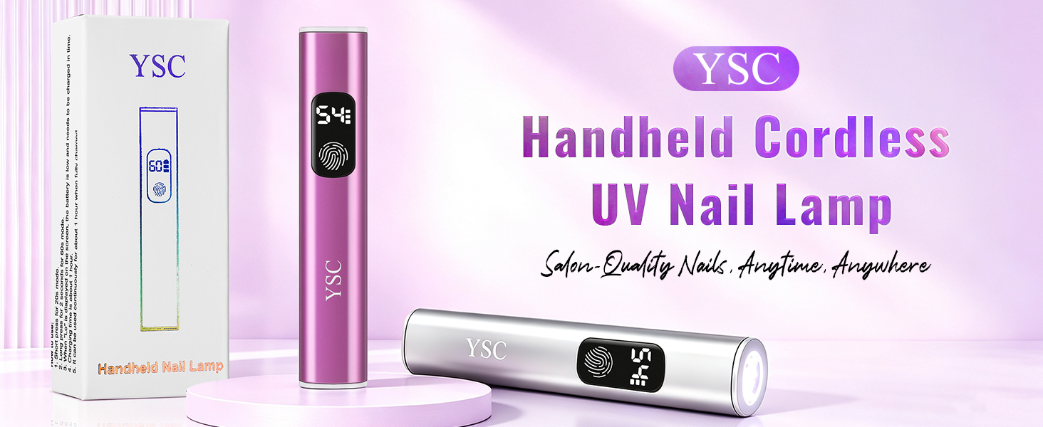 YSC handheld uv light for gel nails flash cures all soft gels for home salon manicure