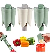 3 Pack Pepper Seed Corer Remover, 2025 Upgraded 2 in 1 Bell Pepper Green Peppers Cutter, Jalapeno...