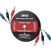 BINTA 3 Wire 20 Ft Retractable Test Leads, Red/Black/Blue Alligator Clip Test Leads, 18 AWG Gauge...