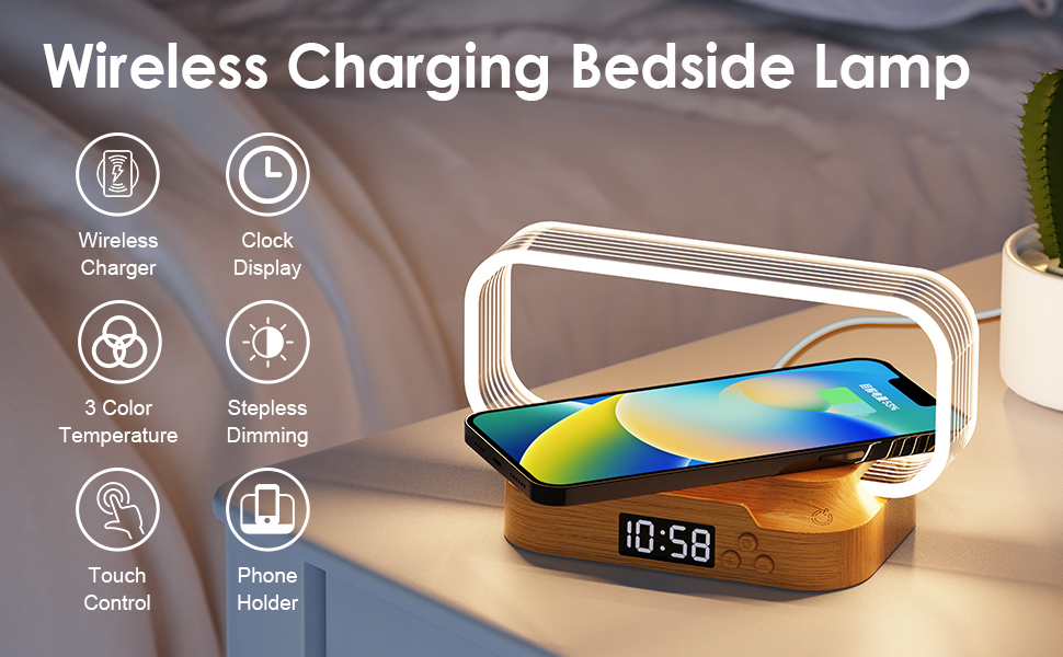 Night Light Bedside Lamp Nightstand Light