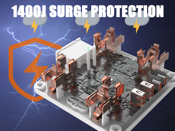 2 Prong Power Strip 2 Prong to 3 Prong Outlet Adapter surge protector