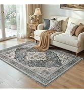5x7 Area Rugs for Living Room: Washable Rugs Vintage Floral Carpet for Bedroom Office Dining Room...