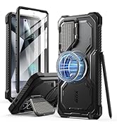 i-Blason Armorbox for Samsung Galaxy S25 Ultra Case MagSafe with Camera Cover Stand [Military Pro...