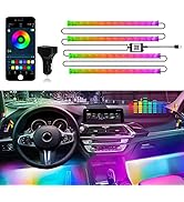 RGB Car Led Strip Lights with App Control Smart Interior Neon Under Dash Footwell Trim Lighting K...