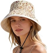 Women's Summer Sun Hat - Reversible Design with Striped Lining Adjustable Brim for Travel and Out...