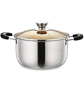 Stainless Steel Stockpot, P&amp;P CHEF 4 Quart Stock Pot with Lid, Heat-Proof Double Handles - Dishwa...
