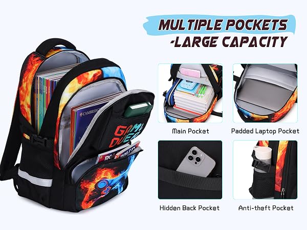 3PCS School Backpack for Boys