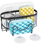 HapiRm Multifunctional Sponge Holder with Unique M-Shaped, 2 Installation Methods Kitchen Sink Ca...