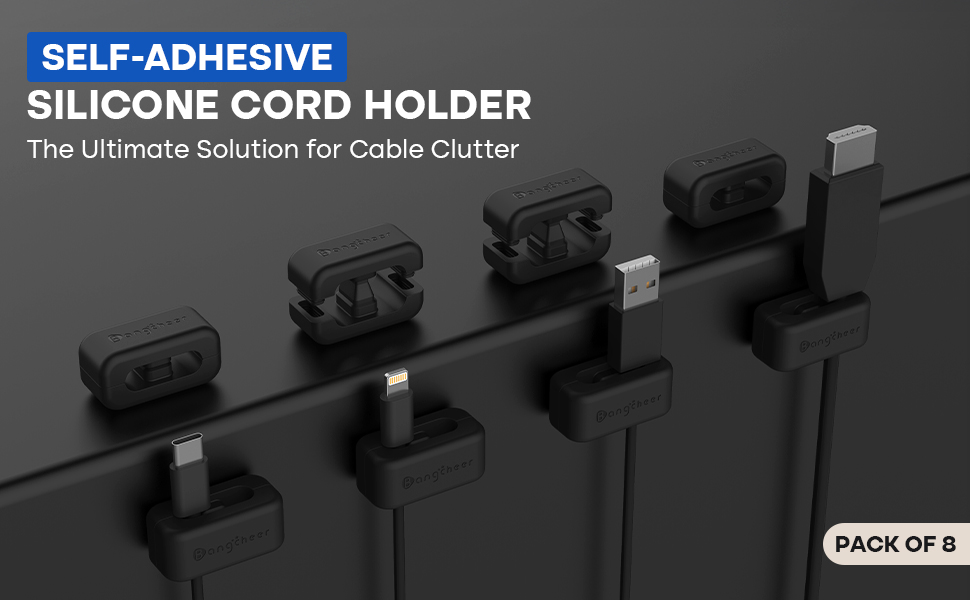 SELF-ADHESIVE SILICONE CORD HOLDER