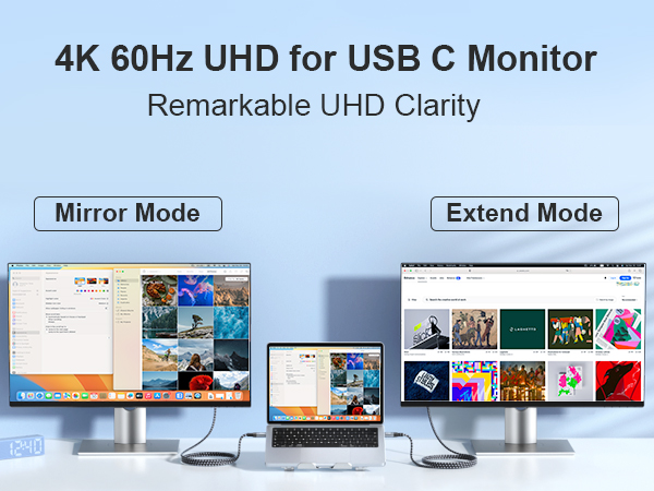 4K 60Hz UHD for USB C Monitor cable
