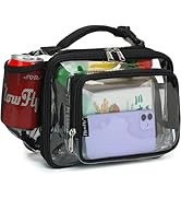 FlowFly Clear Kids Lunch Box, See Through Plastic Lunch Bag with buckle for Boys &amp; Girls, Stadium...