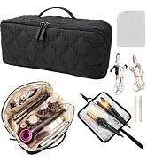 Hair Tools Travel Bag 5-Piece Set with Heat Resistant Mat Insulated Pouch and 2 Cord Straps, Larg...