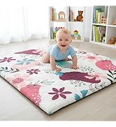 PaPaMat 1.5" Thicker Baby Play Mat for Floor, 50x50 Removable &amp; Machine Washable Cover Playpen Ma...
