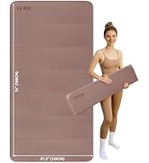 Large Yoga Mat, 74"x47.2" Extra Wide &amp; Long Foldable Yoga Mat, 0.4" Thick Folding Yoga Mat, 2-Per...