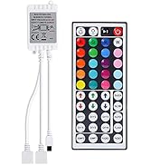 BZONE 2-Port 44 Keys Wireless IR Remote Controller for SMD 5050 3528 RGB LED Strip Lights, Dual 4...